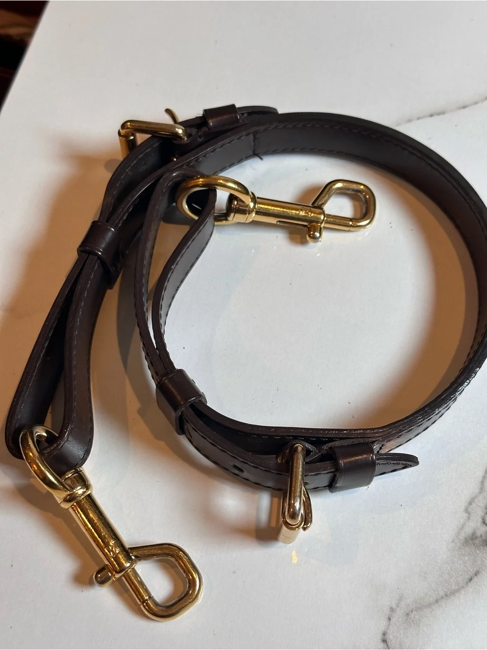 Authentic LV Leather Adjustable Trevi Strap Brown